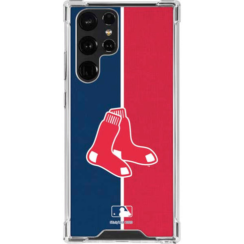 MLB Boston Red Sox Split Galaxy S22 Ultra Clear Case