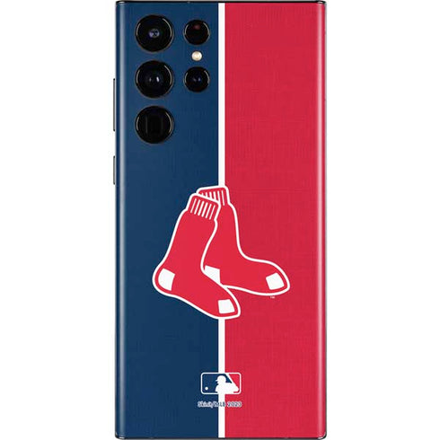 MLB Boston Red Sox Split Galaxy S22 Ultra Skin