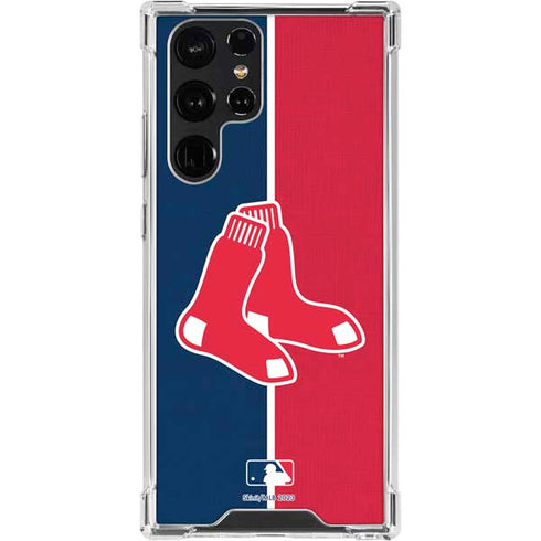 MLB Boston Red Sox Split Galaxy S24 Ultra Clear Case