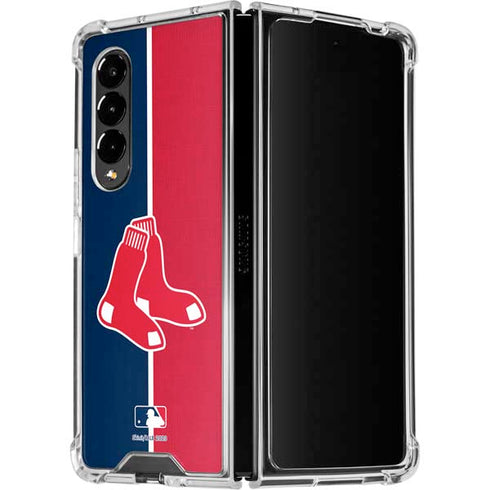 MLB Boston Red Sox Split Galaxy Z Fold4 5G Clear Case