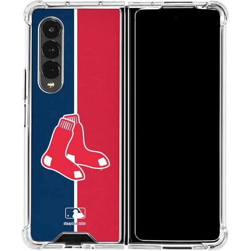 MLB Boston Red Sox Split Galaxy Z Fold4 5G Clear Case