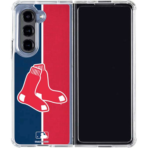 MLB Boston Red Sox Split Galaxy Z Fold5 5G Clear Case