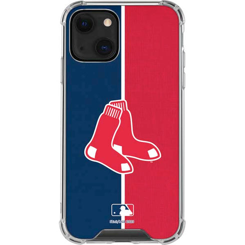 MLB Boston Red Sox Split iPhone 14 Clear Case