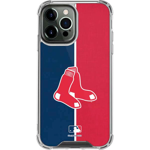 MLB Boston Red Sox Split iPhone 14 Pro Max Clear Case