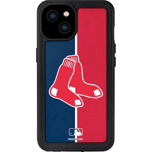 MLB Boston Red Sox Split iPhone 15 Plus Waterproof Case