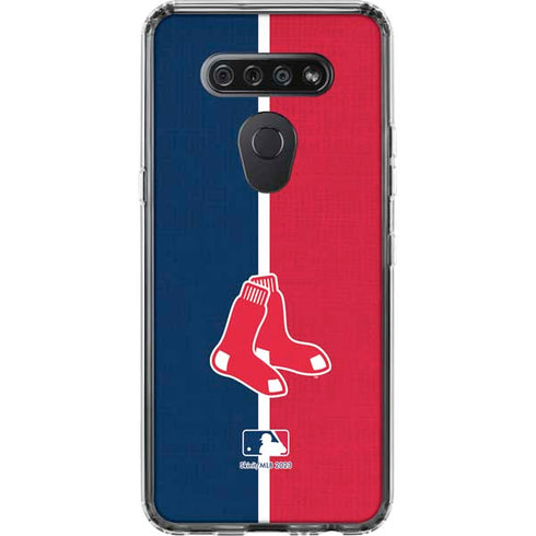 MLB Boston Red Sox Split LG K51/Q51 Clear Case