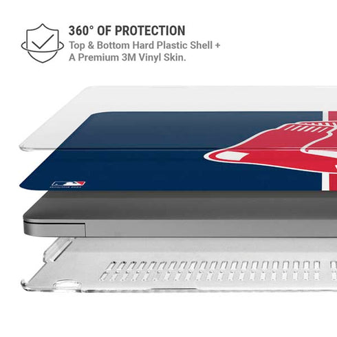 MLB Boston Red Sox Split MacBook Pro 16in (2021-25) Case plus Skin