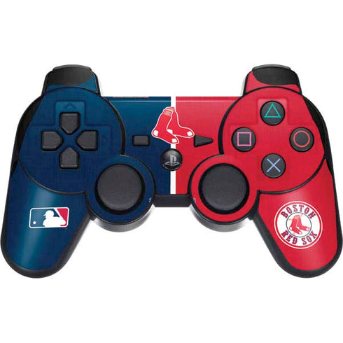 MLB Boston Red Sox Split PS3 Dual Shock wireless controller Skin