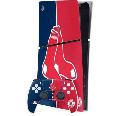 MLB Boston Red Sox Split PS5 Slim Digital Edition Console Skin
