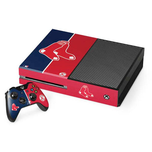 MLB Boston Red Sox Split Xbox One Console and Controller Bundle Skin