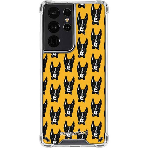 Bouffants and Broken Hearts Boston Terrier Galaxy S21 Ultra 5G Clear Case