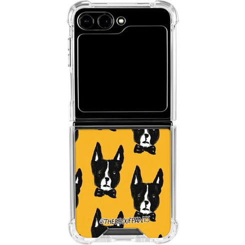 Bouffants and Broken Hearts Boston Terrier Galaxy Z Flip5 5G Clear Case