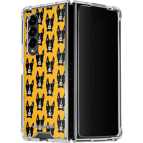Bouffants and Broken Hearts Boston Terrier Galaxy Z Fold4 5G Clear Case