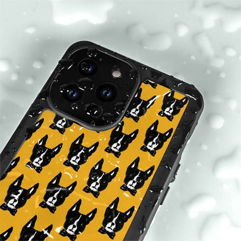 Bouffants and Broken Hearts Boston Terrier iPhone 14 Pro Max Waterproof Case