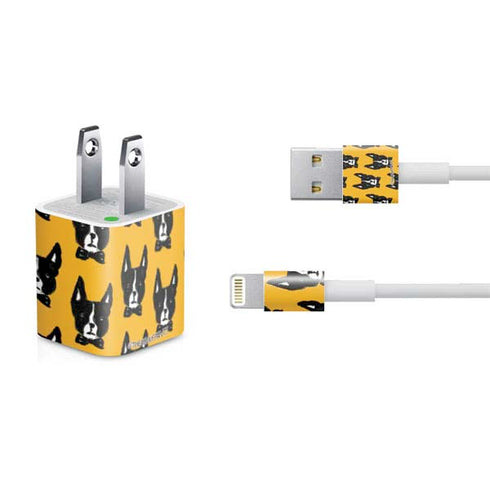 Bouffants and Broken Hearts Boston Terrier iPhone Charger (5W USB) Skin