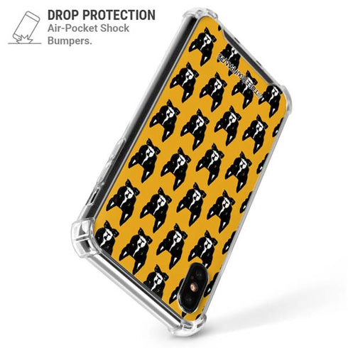 Bouffants and Broken Hearts Boston Terrier iPhone XS Max Clear Case
