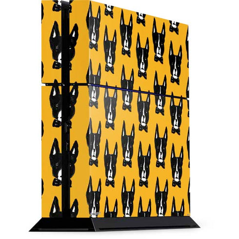 Bouffants and Broken Hearts Boston Terrier PS4 Console Skin