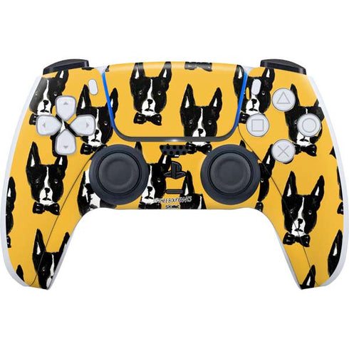 Bouffants and Broken Hearts Boston Terrier PS5 Controller Skin