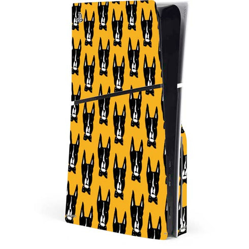 Bouffants and Broken Hearts Boston Terrier PS5 Slim Disk Console Skin