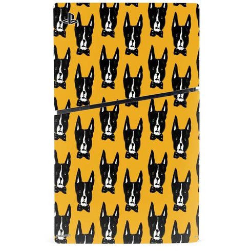Bouffants and Broken Hearts Boston Terrier PS5 Slim Digital Edition Console Skin