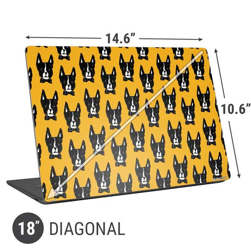 Bouffants and Broken Hearts Boston Terrier Universal Laptop 18in (14.6 x 10.6in) Skin