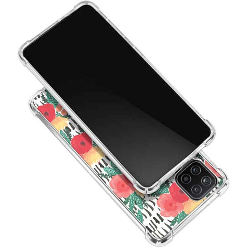 Bouffants and Broken Hearts Bouquets Print 3 Galaxy A12 Clear Case