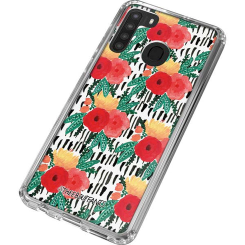 Bouffants and Broken Hearts Bouquets Print 3 Galaxy A21 Clear Case
