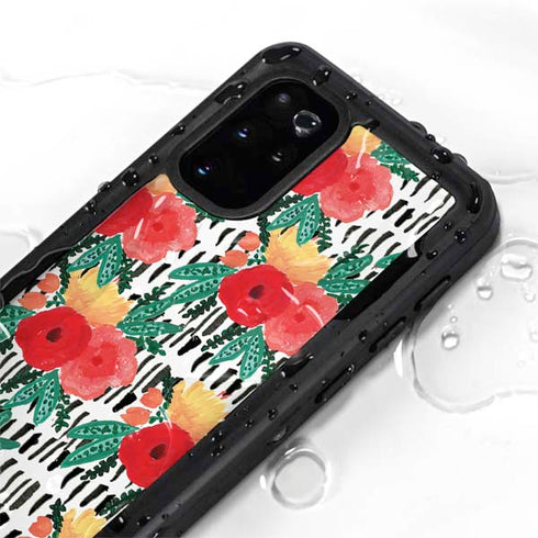 Bouffants and Broken Hearts Bouquets Print 3 Galaxy S20 Plus Waterproof Case