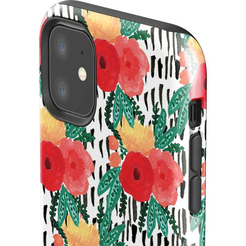 Bouffants and Broken Hearts Bouquets Print 3 iPhone 11 Impact Case