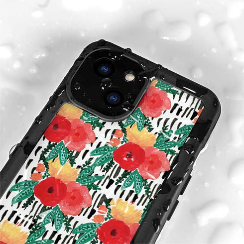 Bouffants and Broken Hearts Bouquets Print 3 iPhone 15 Waterproof Case