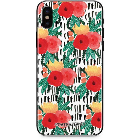 Bouffants and Broken Hearts Bouquets Print 3 iPhone X Skin