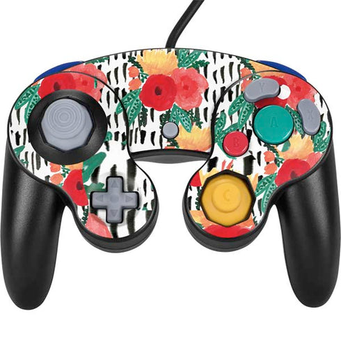 Bouffants and Broken Hearts Bouquets Print 3 Nintendo GameCube Controller Skin