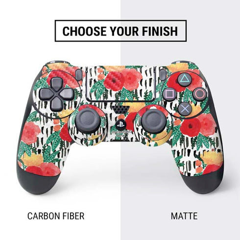 Bouffants and Broken Hearts Bouquets Print 3 PS4 Controller Skin