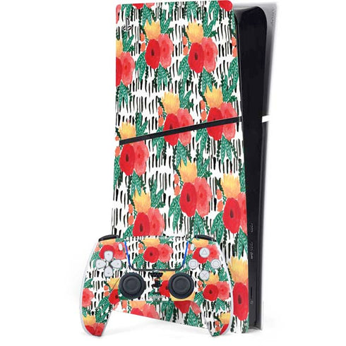 Bouffants and Broken Hearts Bouquets Print 3 PS5 Slim Digital Edition Console Skin