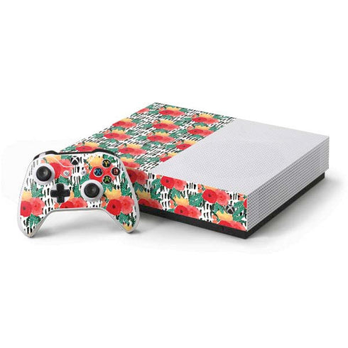 Bouffants and Broken Hearts Bouquets Print 3 Xbox One S All-Digital Edition Bundle Skin