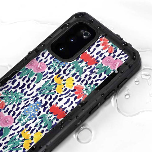 Bouffants and Broken Hearts Bouquets Print Galaxy S20 Waterproof Case