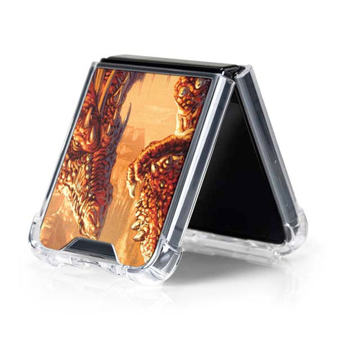 Bravery Misplaced Dragon and Knight by Ed Beard Jr Galaxy Z Flip5 5G Clear Case