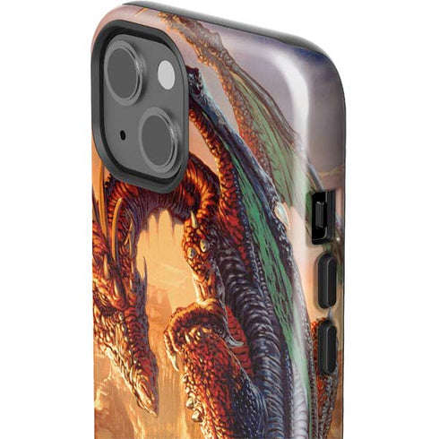 Bravery Misplaced Dragon and Knight by Ed Beard Jr iPhone 15 Plus Impact Case