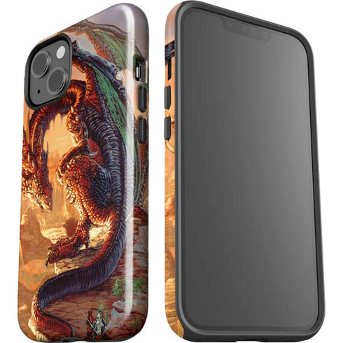 Bravery Misplaced Dragon and Knight by Ed Beard Jr iPhone 15 Plus Impact Case