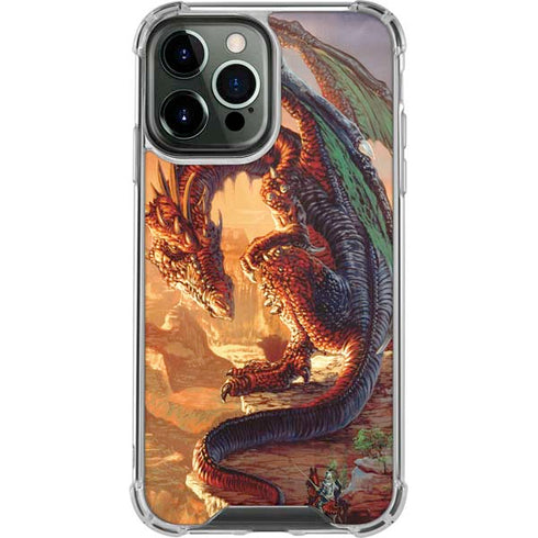 Bravery Misplaced Dragon and Knight by Ed Beard Jr iPhone 15 Pro Max Clear Case