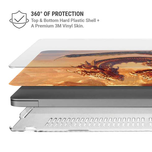 Bravery Misplaced Dragon and Knight by Ed Beard Jr MacBook Pro 16in (2021-25) Case plus Skin