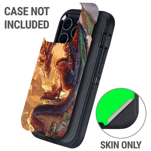 Bravery Misplaced Dragon and Knight by Ed Beard Jr Otterbox Defender iPhone Skin