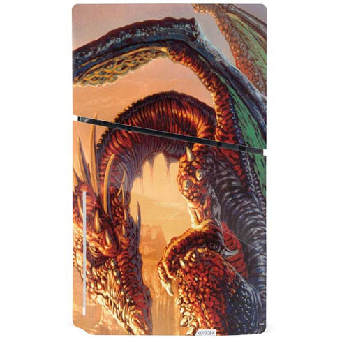 Bravery Misplaced Dragon and Knight by Ed Beard Jr PS5 Slim Disk Console Skin