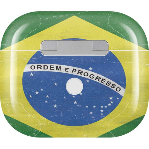 Brazil Flag Distressed Apple AirPods (3rd Gen 2021) Skin