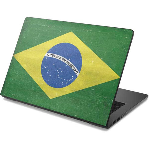 Brazil Flag Distressed Dell Chromebook Skin
