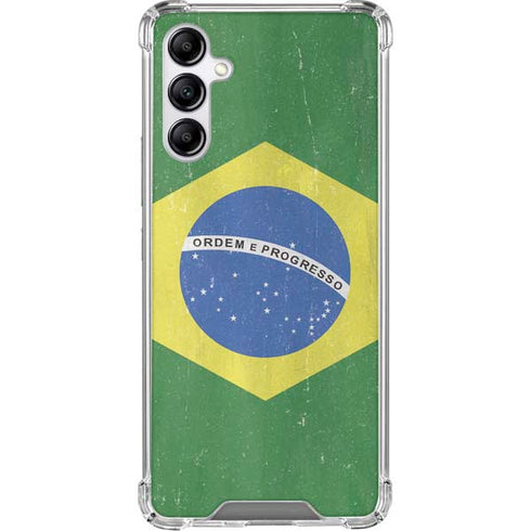 Brazil Flag Distressed Galaxy A15 5G Clear Case