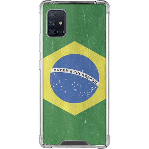Brazil Flag Distressed Galaxy A51 5G Clear Case