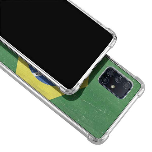 Brazil Flag Distressed Galaxy A71 5G Clear Case