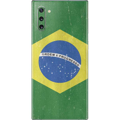 Brazil Flag Distressed Galaxy Note 10 Skin