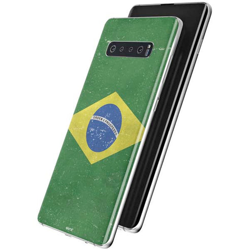 Brazil Flag Distressed Galaxy S10 Plus Skin